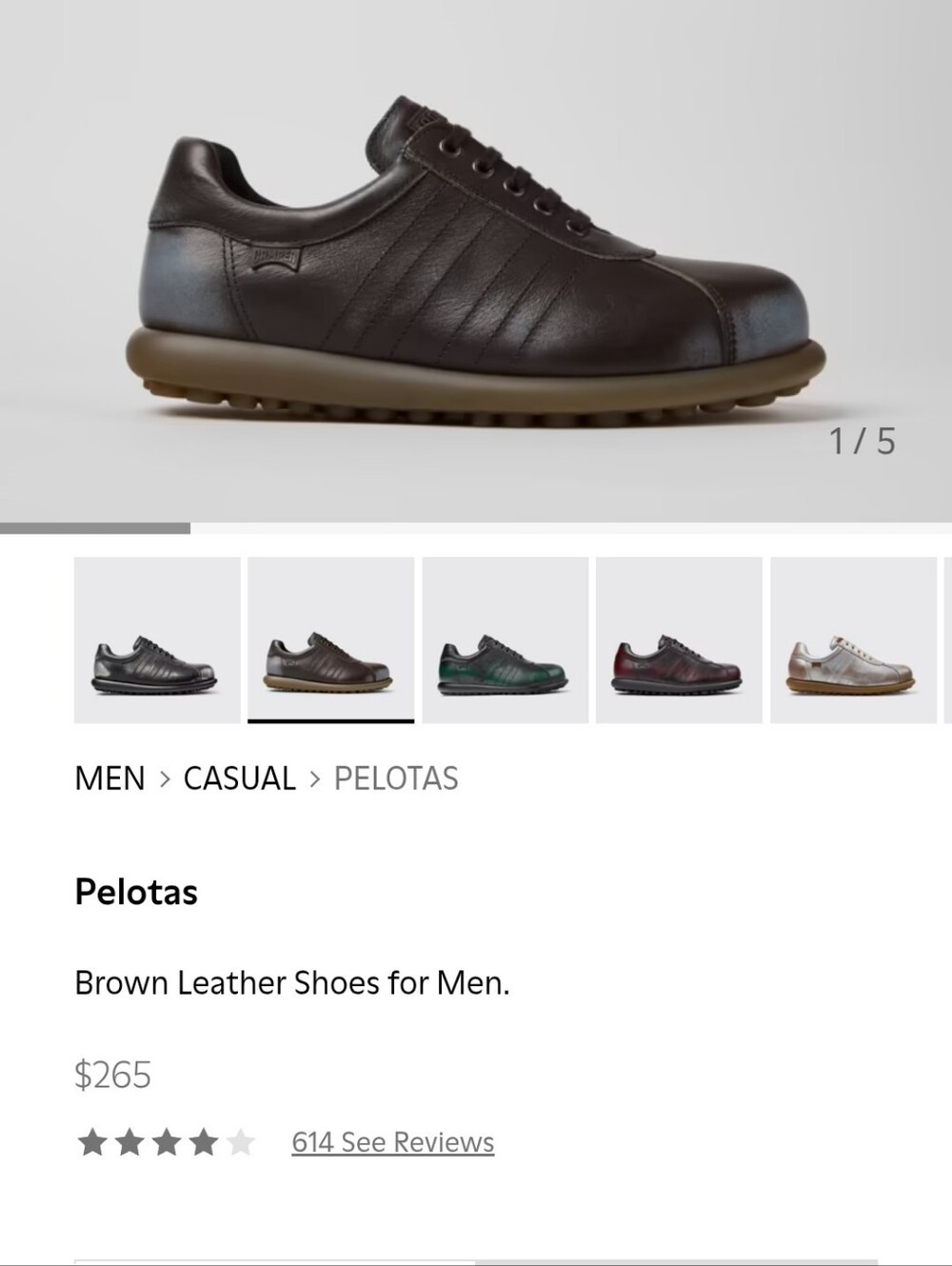 Camper Pelotas Ariel NWT Men’s Brown Leather Shoes with Cream & Brown Laces US10 - Picture 2 of 12